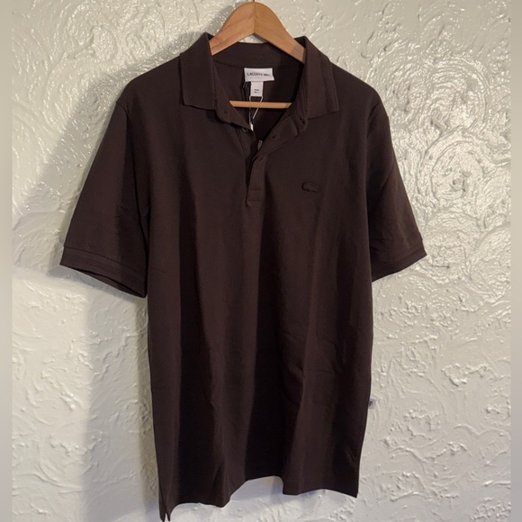 Lacoste Chocolate Polo Shirt Classic Design - Picture 2 of 3